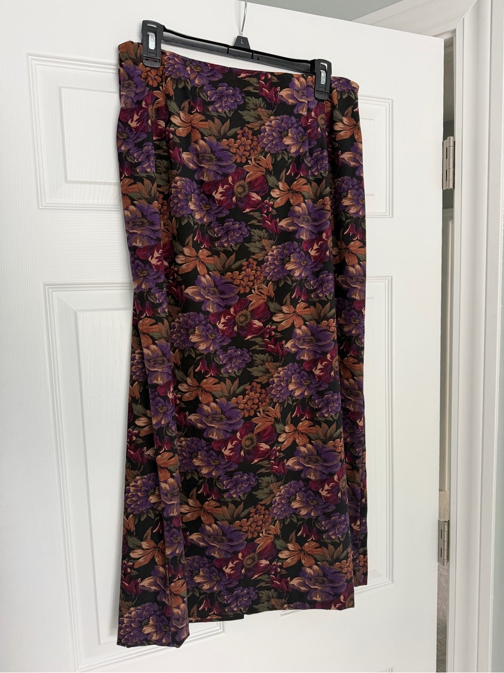 Briggs New York Purple & Brown Floral Maxi Skirt